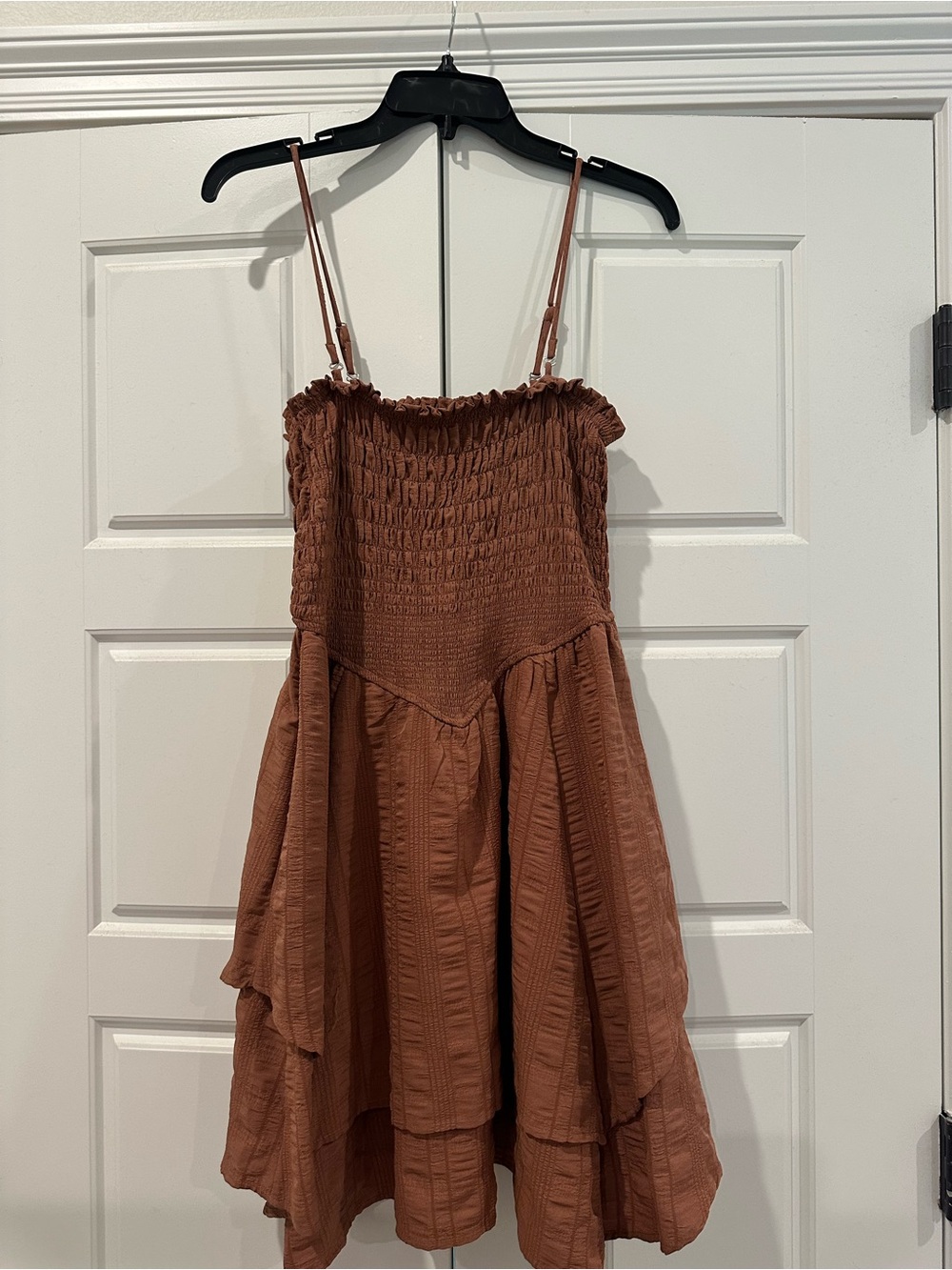 Wild Fable Brown Smocked Sundress with Adjustable Straps